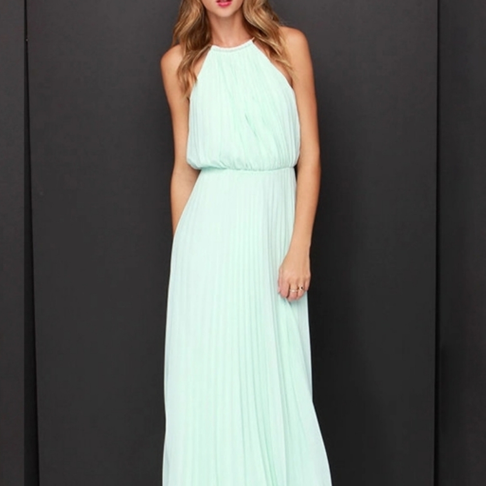 Elegant Light Blue Maxi Dress